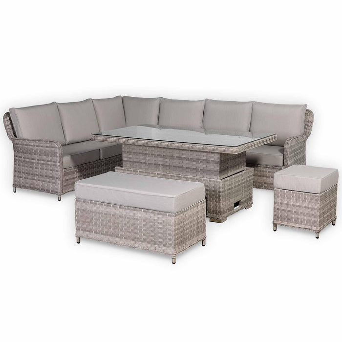 Havana High Back Left Hand Corner Sofa Set with Rising Table | Pre-Order Summer 2026 Garden Furniture