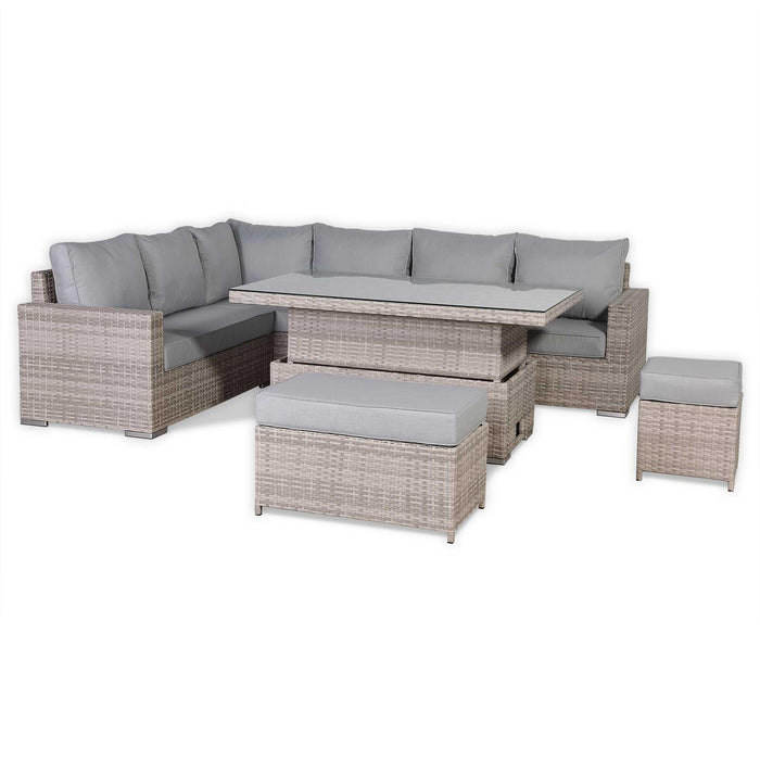 Aurora Range High Back Left Hand Corner Sofa Set with Adjustable Table - Abode Avenue