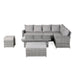 Sloane Range Right Hand Corner Sofa Set with Adjustable Rising Table in Beige Grey OR Dark Grey OR Light GreyWeave - Abode Avenue