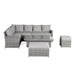 Sloane Range Left Hand Corner Sofa Set with Rising Table in Beige Grey OR Dark Grey OR Light Grey Weave - Abode Avenue