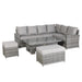 Sloane Range Right Hand Corner Sofa Set with Adjustable Rising Table in Beige Grey OR Dark Grey OR Light GreyWeave - Abode Avenue