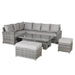 Sloane Range Left Hand Corner Sofa Set with Rising Table in Beige Grey OR Dark Grey OR Light Grey Weave - Abode Avenue
