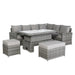 Sloane Range Right Hand Corner Sofa Set with Adjustable Rising Table in Beige Grey OR Dark Grey OR Light GreyWeave - Abode Avenue
