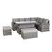 Sloane Range Right Hand Corner Sofa Set with Adjustable Rising Table in Beige Grey OR Dark Grey OR Light GreyWeave - Abode Avenue