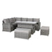 Sloane Range Left Hand Corner Sofa Set with Rising Table in Beige Grey OR Dark Grey OR Light Grey Weave - Abode Avenue