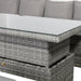 Sloane Range Left Hand Corner Sofa Set with Rising Table in Beige Grey OR Dark Grey OR Light Grey Weave - Abode Avenue