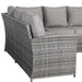 Sloane Range Left Hand Corner Sofa Set with Rising Table in Beige Grey OR Dark Grey OR Light Grey Weave - Abode Avenue