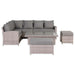 Sloane Range Left Hand Corner Sofa Set with Rising Table in Beige Grey OR Dark Grey OR Light Grey Weave - Abode Avenue