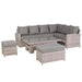Sloane Range Right Hand Corner Sofa Set with Adjustable Rising Table in Beige Grey OR Dark Grey OR Light GreyWeave - Abode Avenue