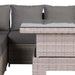 Sloane Range Left Hand Corner Sofa Set with Rising Table in Beige Grey OR Dark Grey OR Light Grey Weave - Abode Avenue