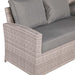 Sloane Range Left Hand Corner Sofa Set with Rising Table in Beige Grey OR Dark Grey OR Light Grey Weave - Abode Avenue