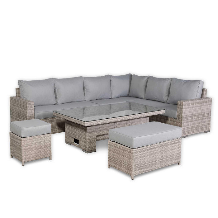 Aurora Range High Back Right Hand Corner Sofa Set with Rising Table - Abode Avenue