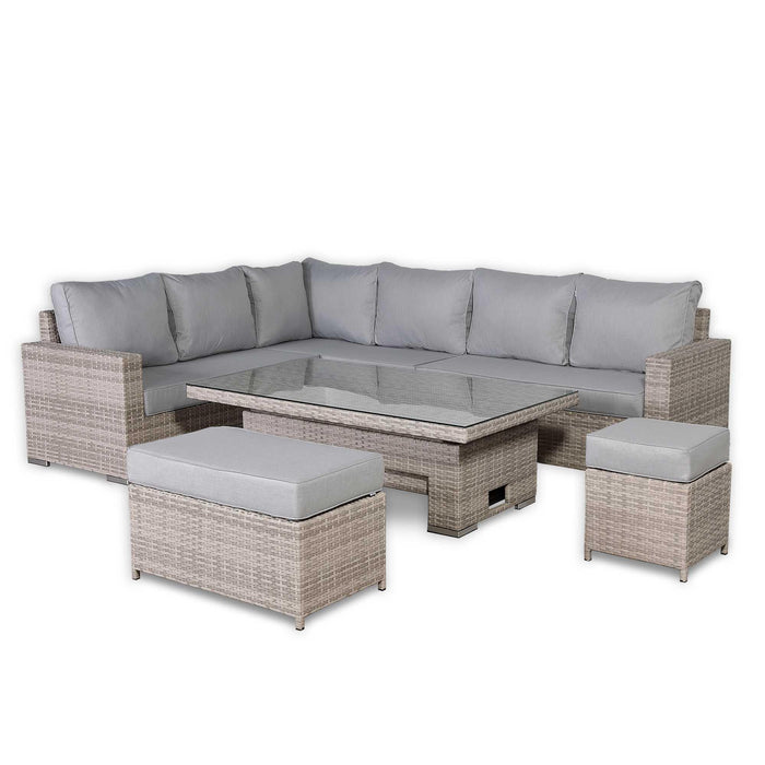 Aurora Range High Back Left Hand Corner Sofa Set with Adjustable Table - Abode Avenue