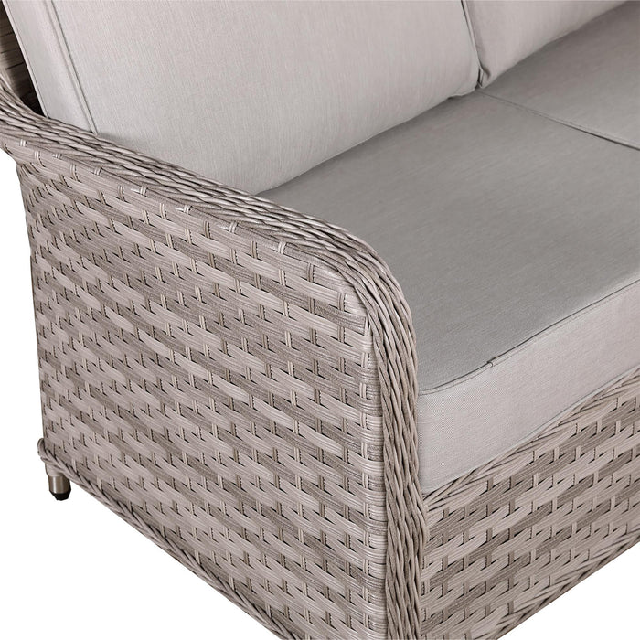 Havana Range Square Corner Outdoor Sofa Set – Modular Rattan Garden Furniture with Adjustable Table & Cushioned Ottomans - Abode Avenue