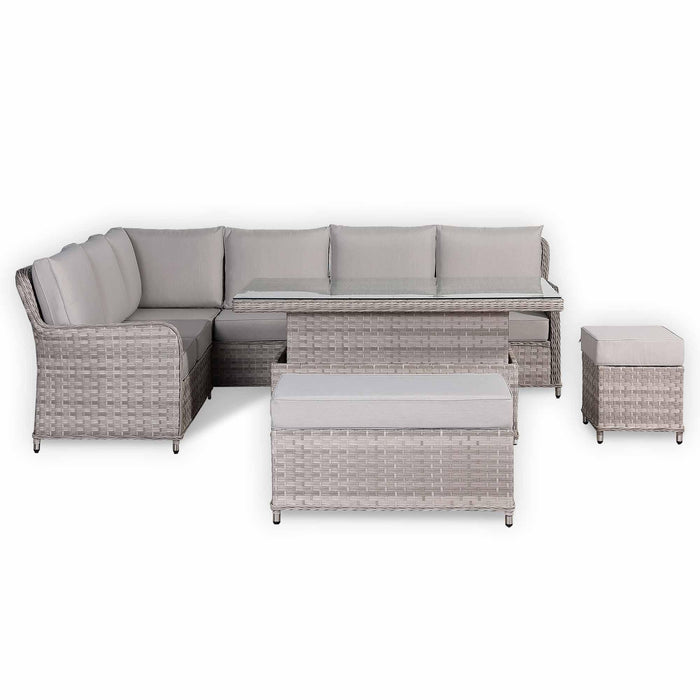Havana High Back Left Hand Corner Sofa Set with Rising Table | Pre-Order Summer 2026 Garden Furniture