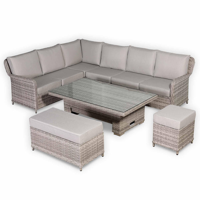 Havana High Back Left Hand Corner Sofa Set with Rising Table | Pre-Order Summer 2026 Garden Furniture