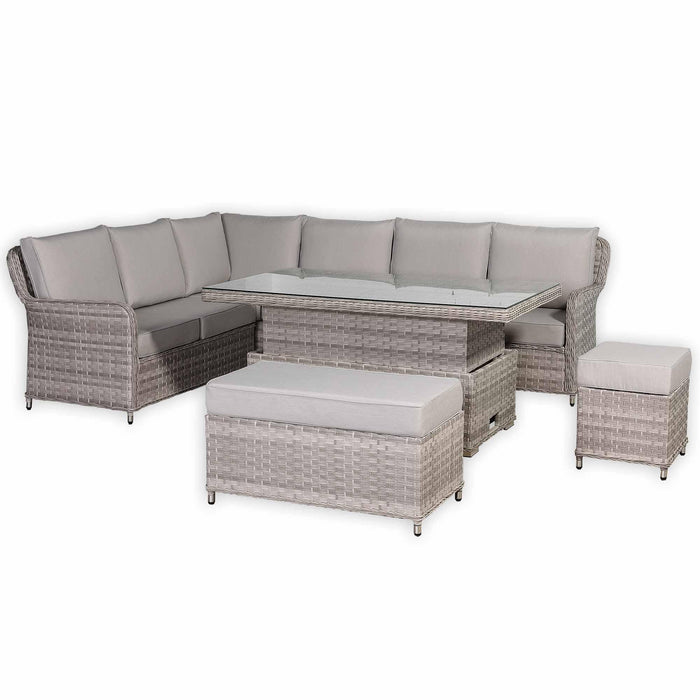 Havana High Back Left Hand Corner Sofa Set with Rising Table | Pre-Order Summer 2026 Garden Furniture