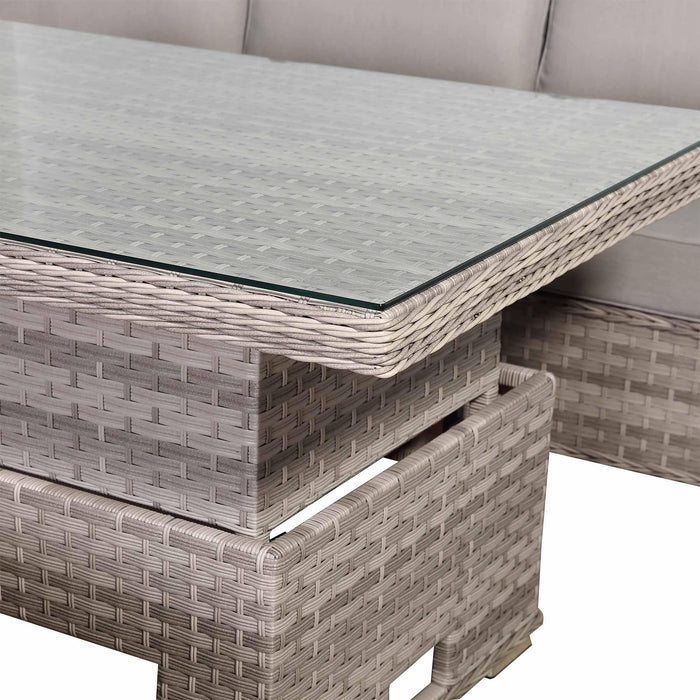 Havana High Back Left Hand Corner Sofa Set with Rising Table | Pre-Order Summer 2026 Garden Furniture