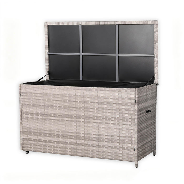 Havana Aluminium Large Outdoor Storage Box – Weather-Resistant Rattan Garden Cabinet