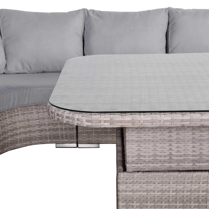 Aurora Range Large Round Corner Sofa Set with AdjustableTable - Abode Avenue