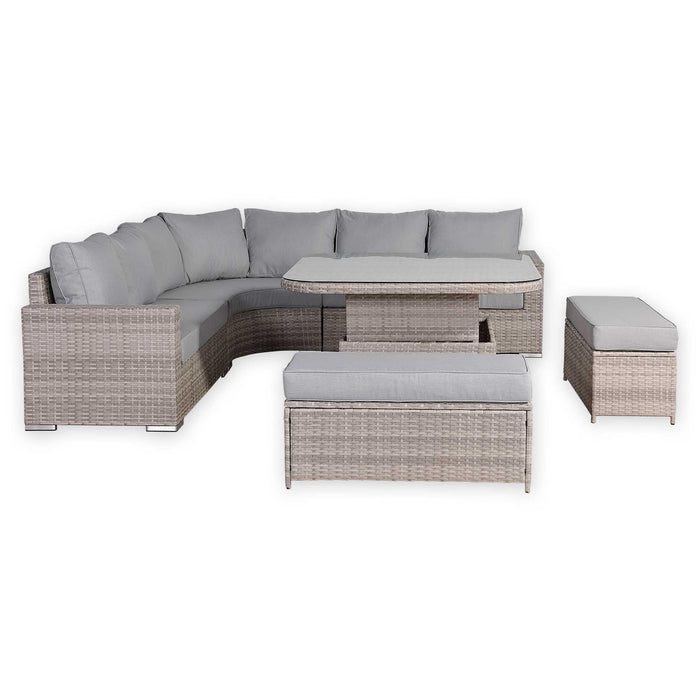 Aurora Range Large Round Corner Sofa Set with AdjustableTable - Abode Avenue