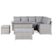 Sloane Range Right Hand Corner Sofa Set with Adjustable Rising Table in Beige Grey OR Dark Grey OR Light GreyWeave - Abode Avenue