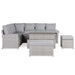 Sloane Range Left Hand Corner Sofa Set with Rising Table in Beige Grey OR Dark Grey OR Light Grey Weave - Abode Avenue
