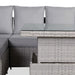 Sloane Range Right Hand Corner Sofa Set with Adjustable Rising Table in Beige Grey OR Dark Grey OR Light GreyWeave - Abode Avenue