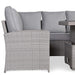 Sloane Range Right Hand Corner Sofa Set with Adjustable Rising Table in Beige Grey OR Dark Grey OR Light GreyWeave - Abode Avenue