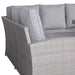 Sloane Range Left Hand Corner Sofa Set with Rising Table in Beige Grey OR Dark Grey OR Light Grey Weave - Abode Avenue