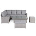 Sloane Range Left Hand Corner Sofa Set with Rising Table in Beige Grey OR Dark Grey OR Light Grey Weave - Abode Avenue