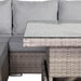 Aurora Range High Back Corner Rattan Sofa Set with Adjustable Table - Abode Avenue