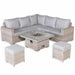 Aurora Range High Back Corner Sofa Set with Fire Pit Adjustable Table - Abode Avenue