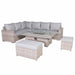Aurora Range High Back Left Hand Corner Sofa Set with Fire Pit Adjustable Table - Abode Avenue