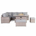 Aurora Range High Back Left Hand Corner Sofa Set with Fire Pit Adjustable Table - Abode Avenue
