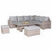 Aurora Range High Back Right Hand Corner Sofa Set with Fire Pit AdjustableTable - Abode Avenue