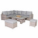 Aurora Range High Back Left Hand Corner Sofa Set with Fire Pit Adjustable Table - Abode Avenue