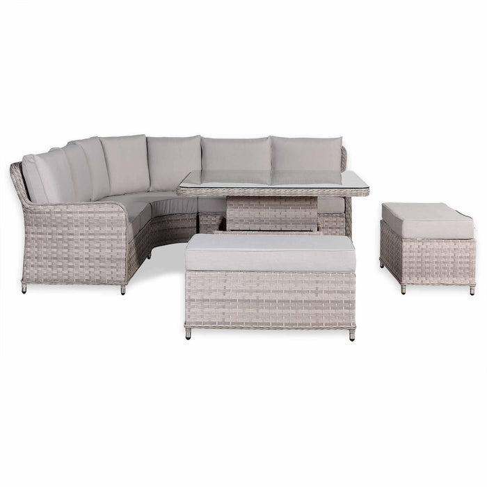 Havana Range Round Corner Outdoor Sofa Set with Rising Table – Modular Rattan Garden Furniture