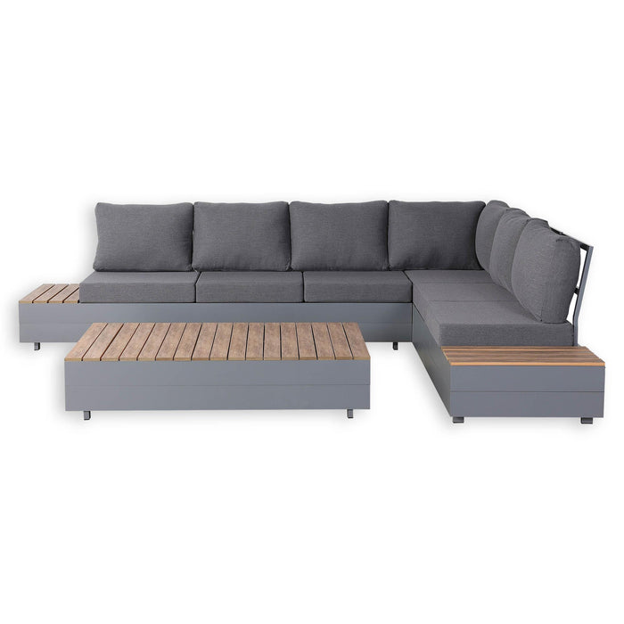 Titan Range Corner Sofa Set with Wood Top Coffee Table - Abode Avenue