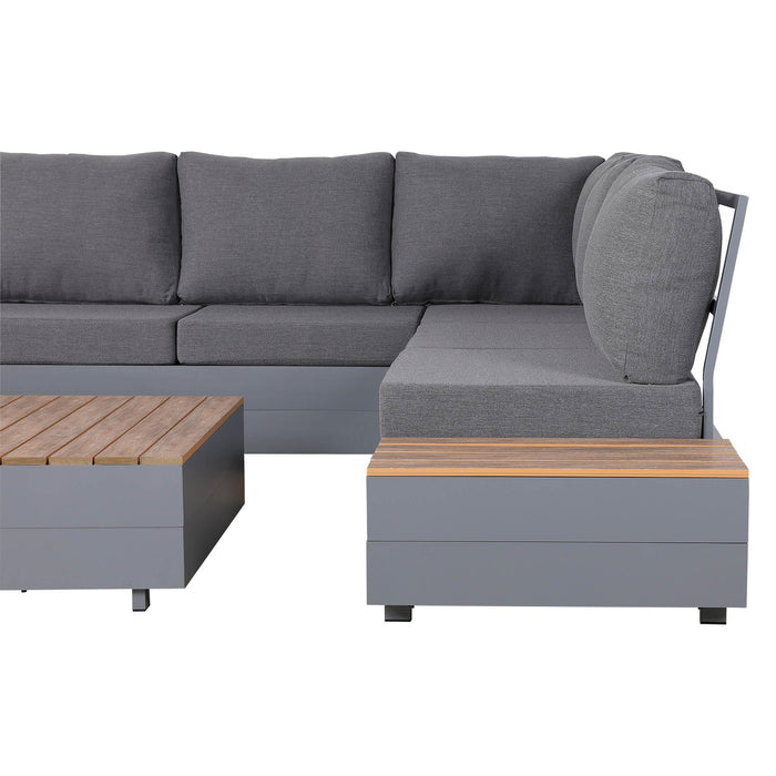 Titan Range Corner Sofa Set with Wood Top Coffee Table - Abode Avenue